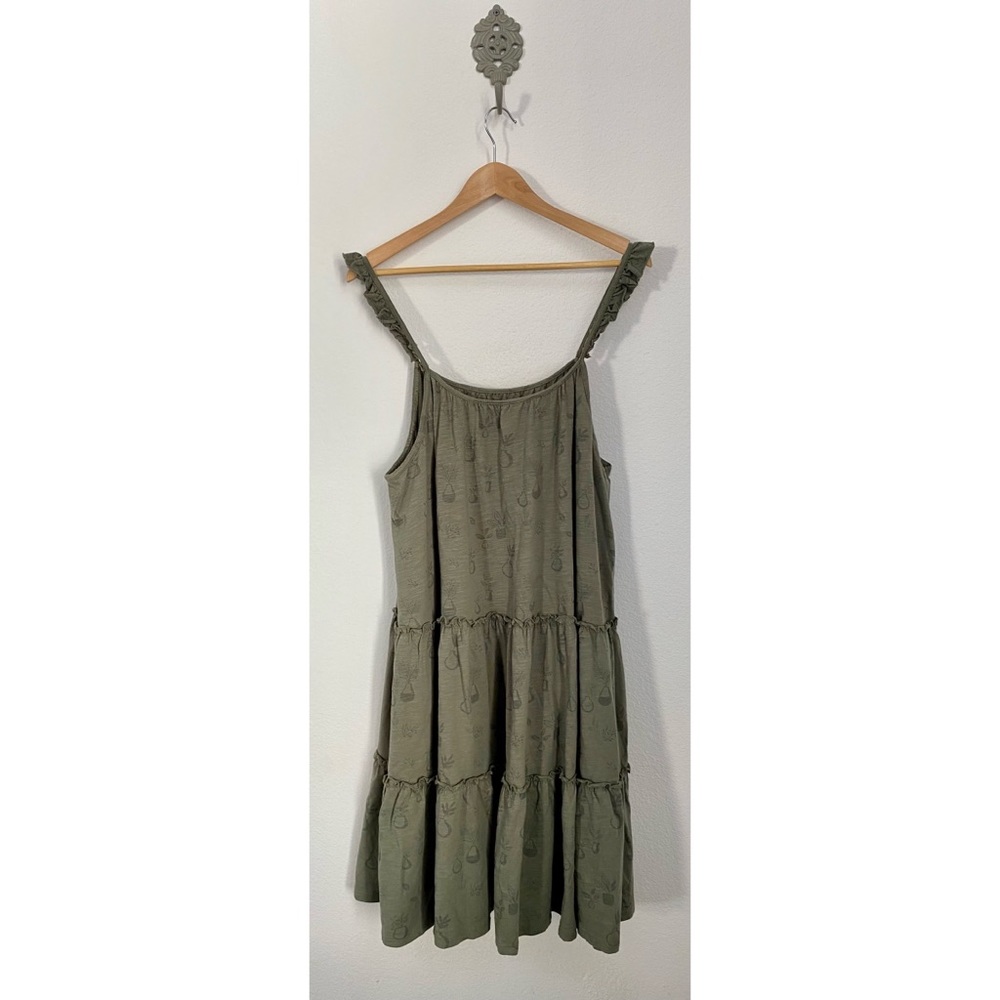 Rylee + Cru • Fern Green Plant Jersey Cotton Tiered Dress NWT - Picture 11 of 16
